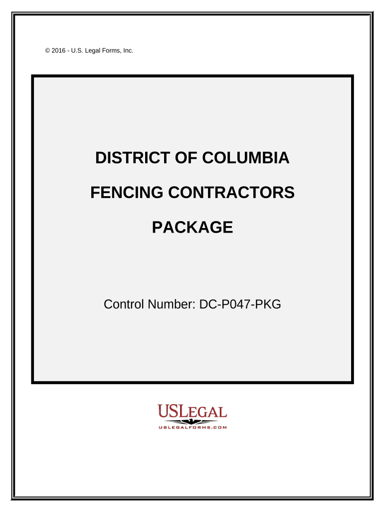 Fencing Contractor Package District of Columbia  Form
