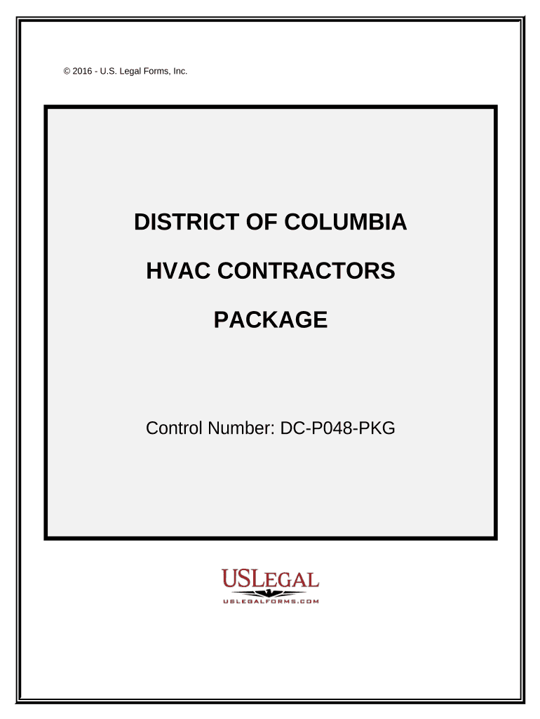 HVAC Contractor Package District of Columbia  Form