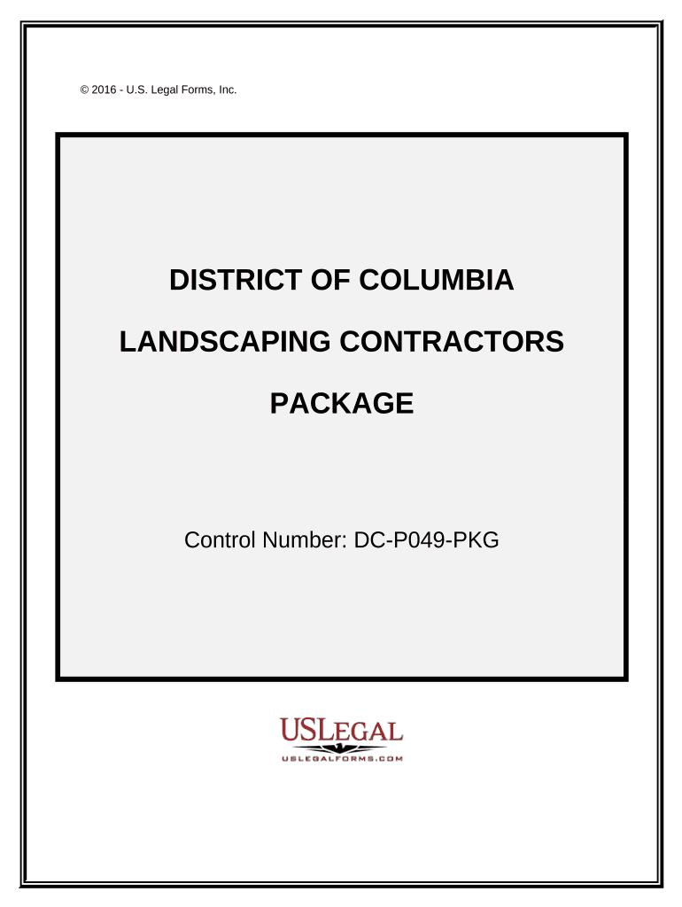 Landscaping Contractor Package District of Columbia  Form