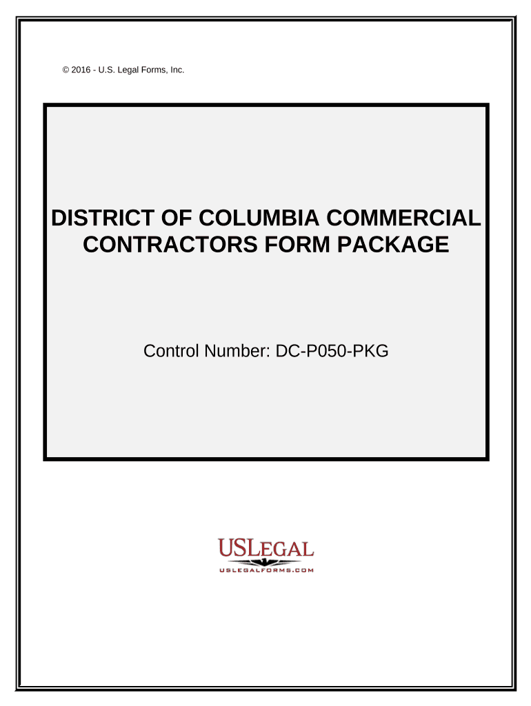 Commercial Contractor Package District of Columbia  Form
