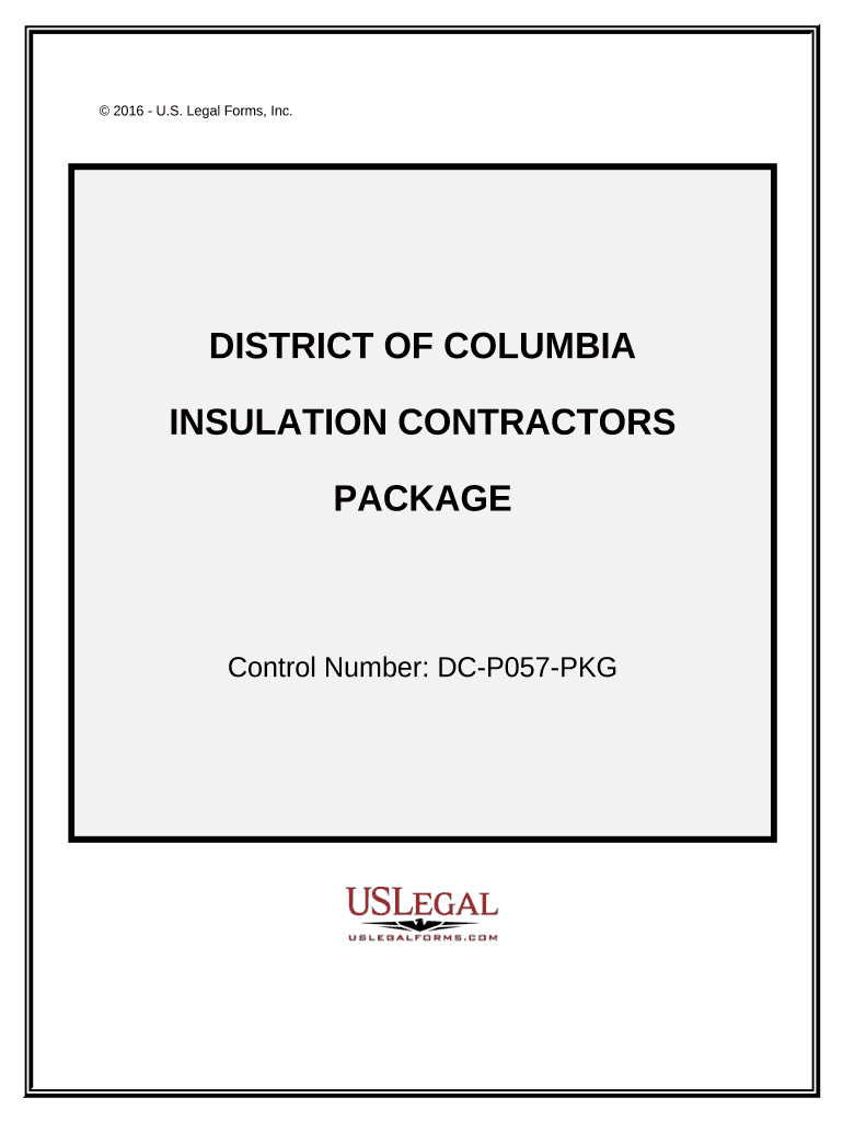 Insulation Contractor Package District of Columbia  Form