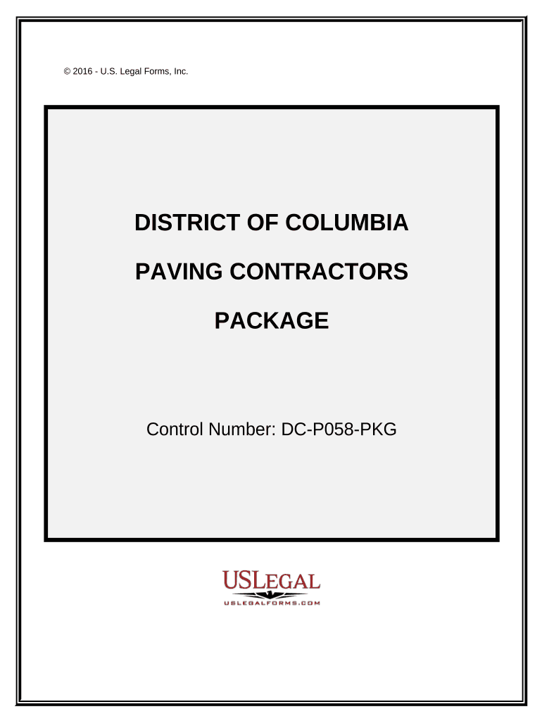 Paving Contractor Package District of Columbia  Form