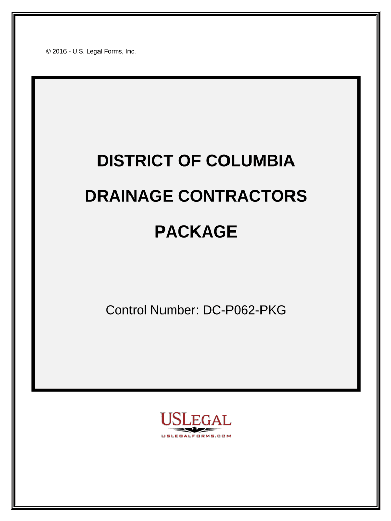 Drainage Contractor Package District of Columbia  Form