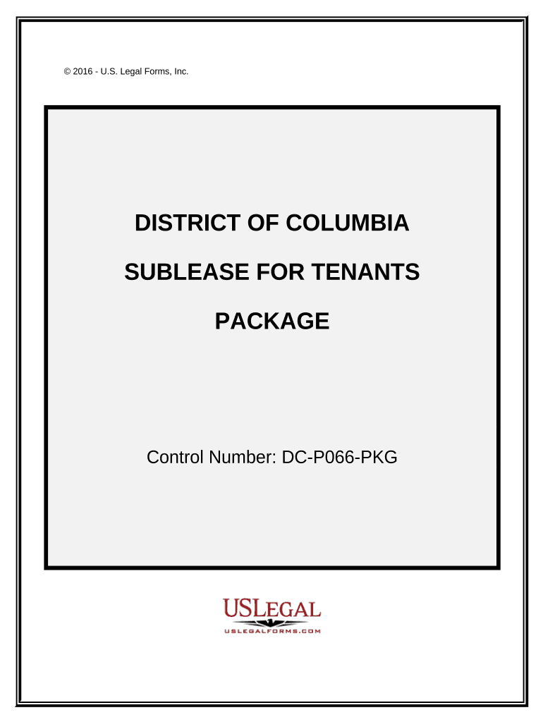 Landlord Tenant Sublease Package District of Columbia  Form