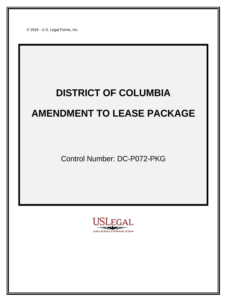 Amendment of Lease Package District of Columbia  Form