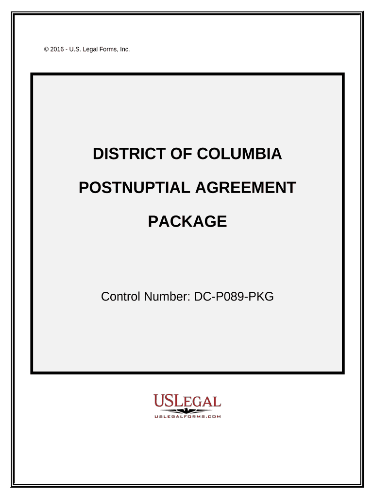 Postnuptial Agreements Package District of Columbia  Form