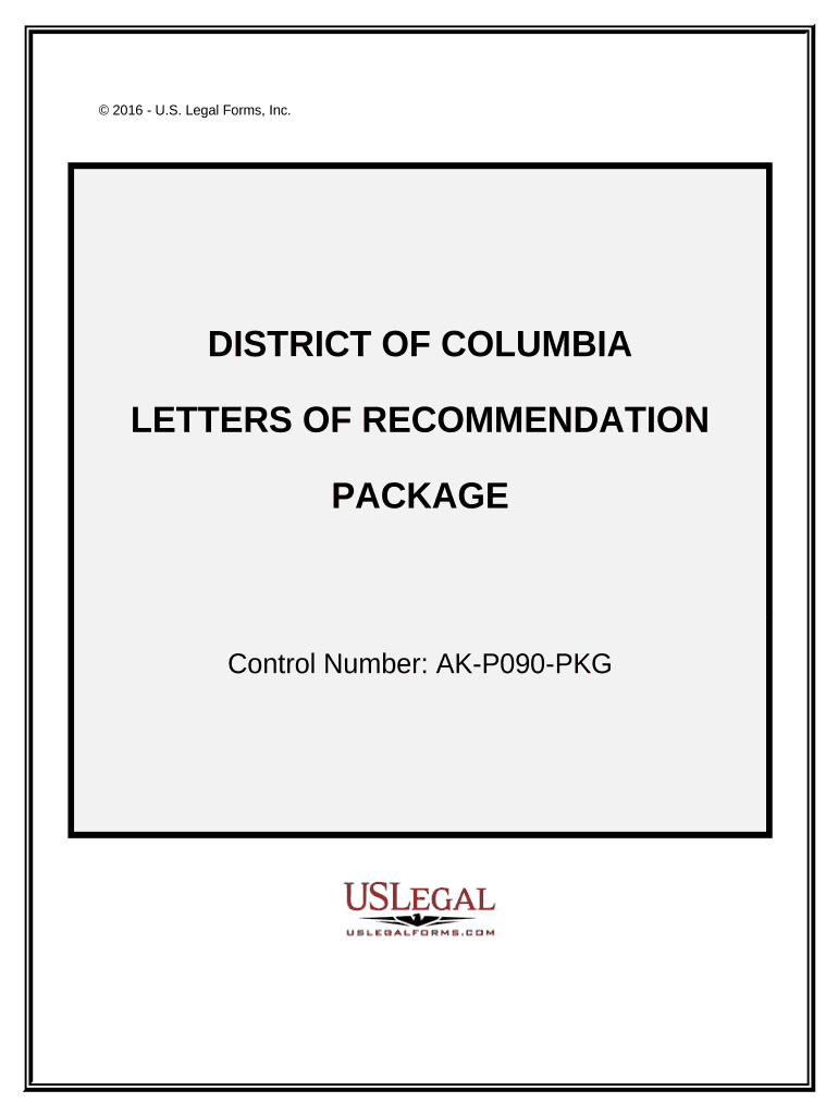 Letters of Recommendation Package District of Columbia  Form
