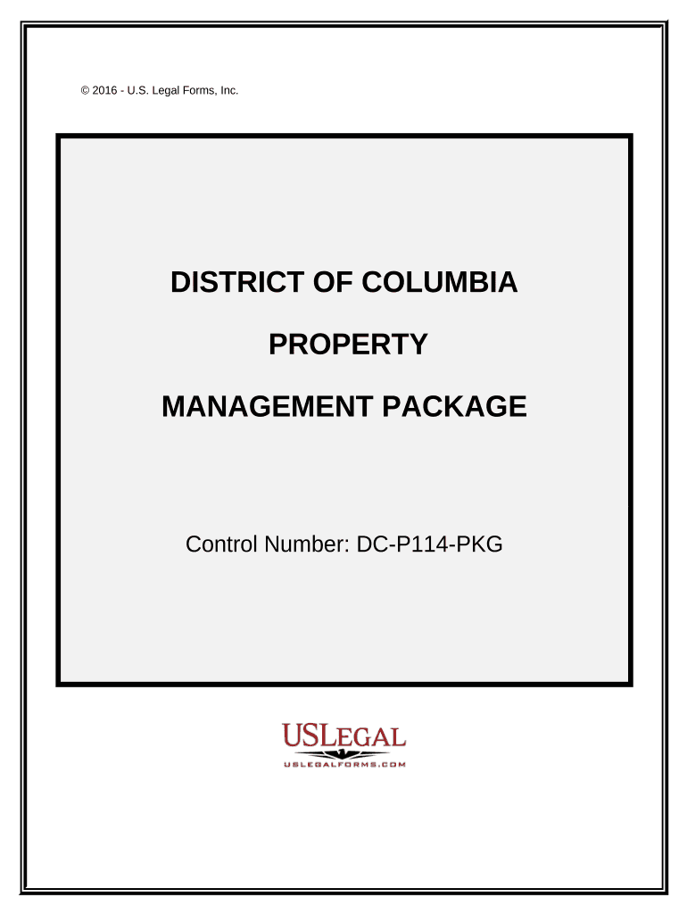 District of Columbia Property Management Package District of Columbia  Form