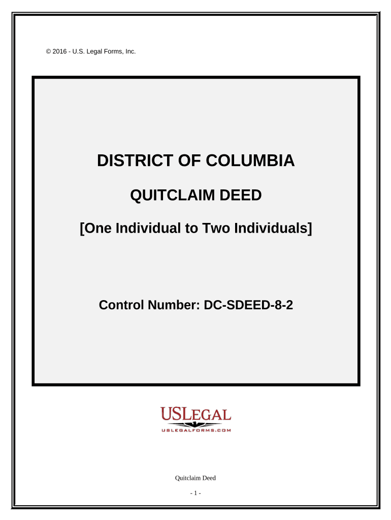 Dc Quitclaim Deed  Form