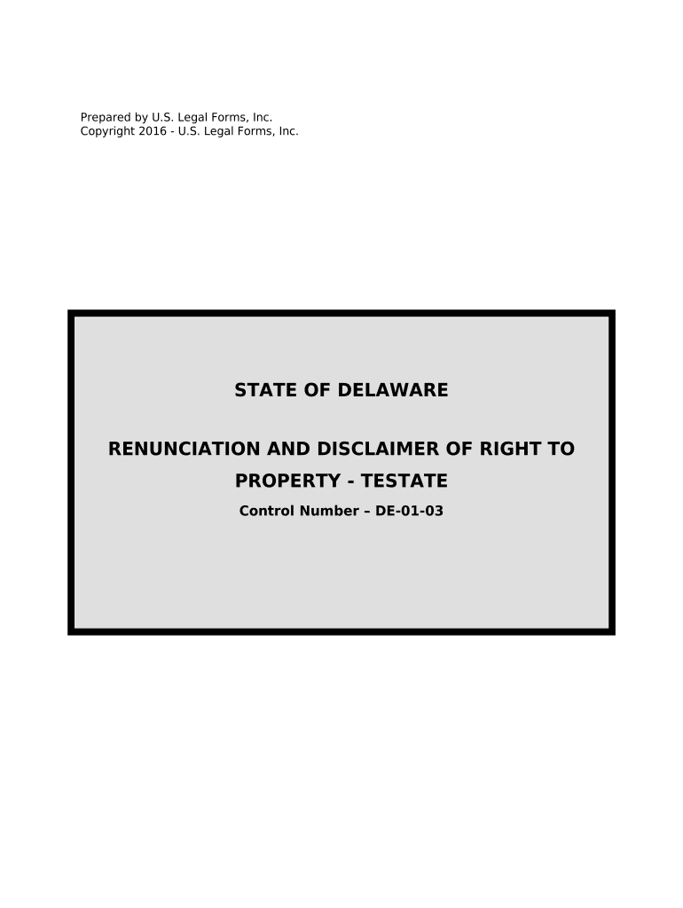 Delaware Disclaimer  Form