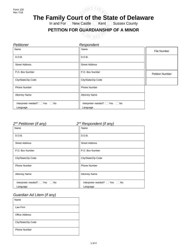 Petition Guardianship of  Form