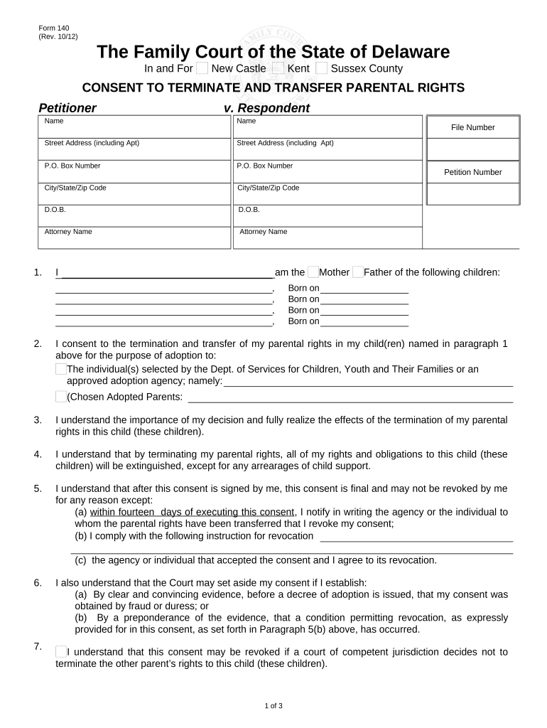 Termination Parental Rights Form