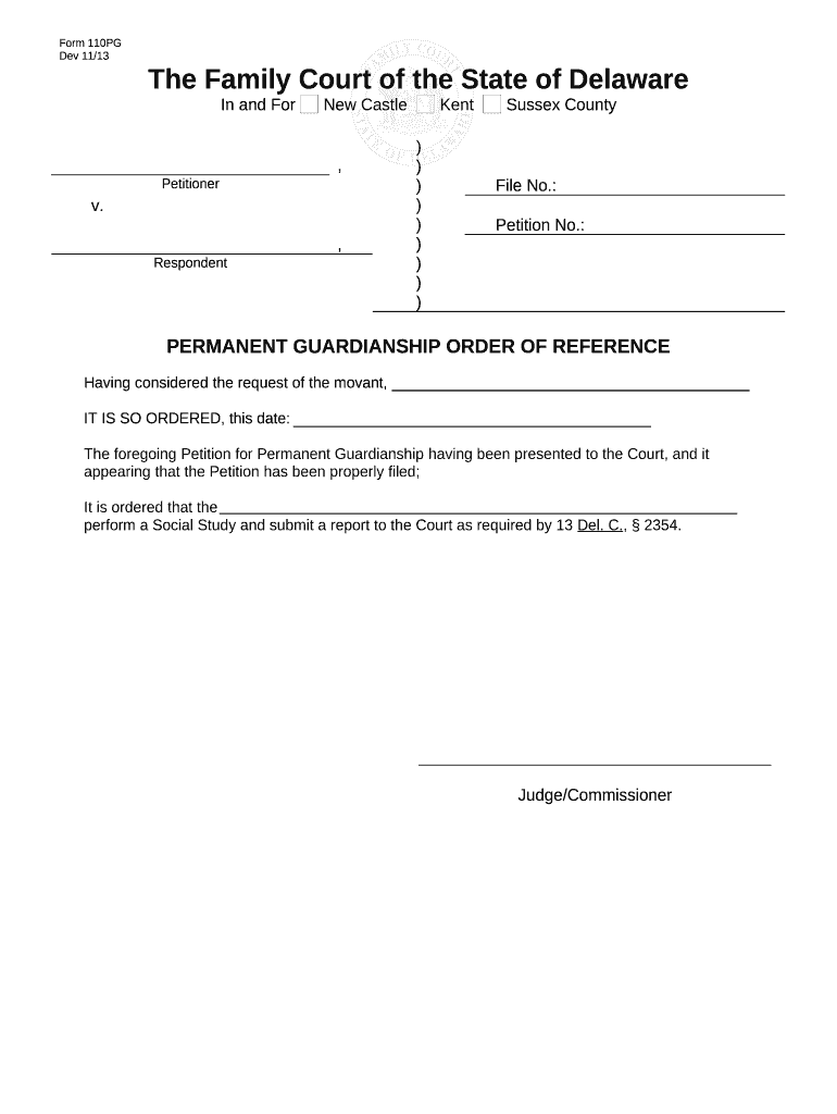 Order Guardianship Permanent  Form