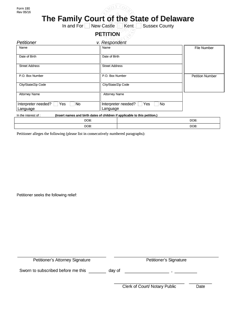 Generic Petition Delaware  Form