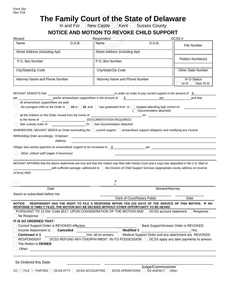 Motion Child Support Form