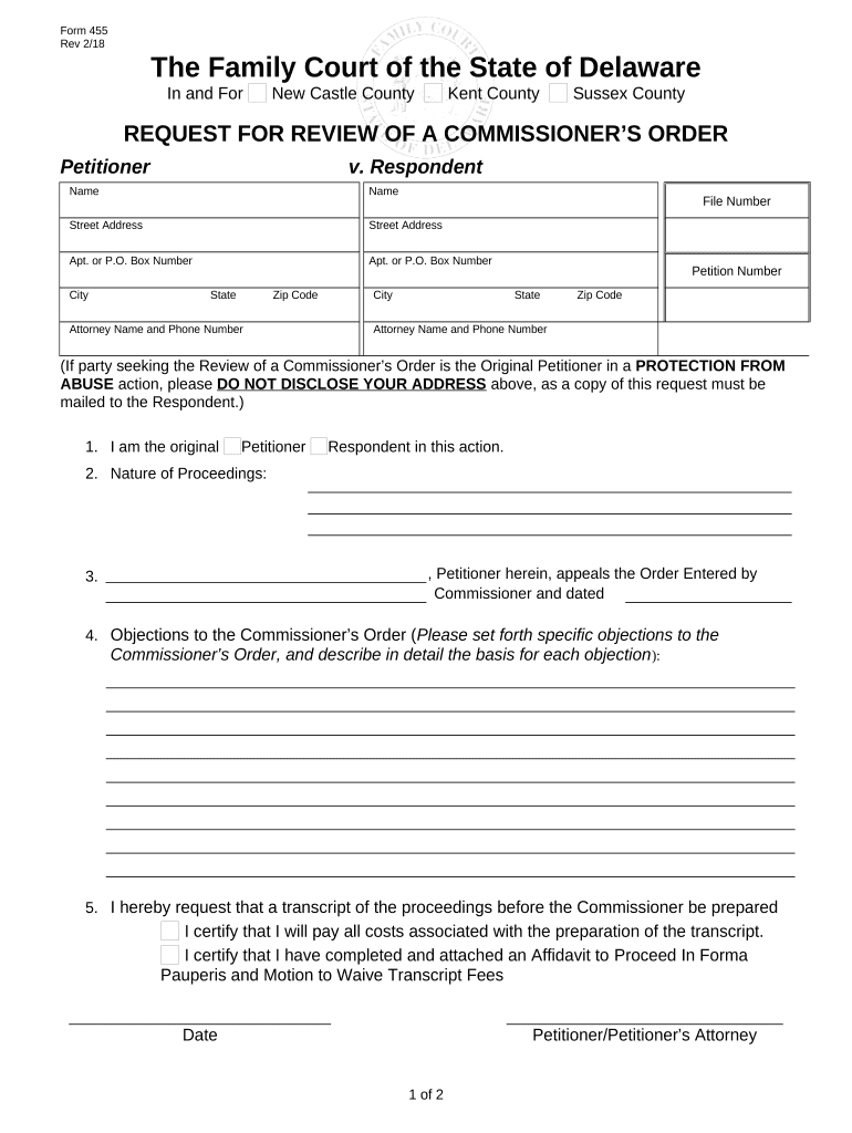 Delaware Order PDF  Form