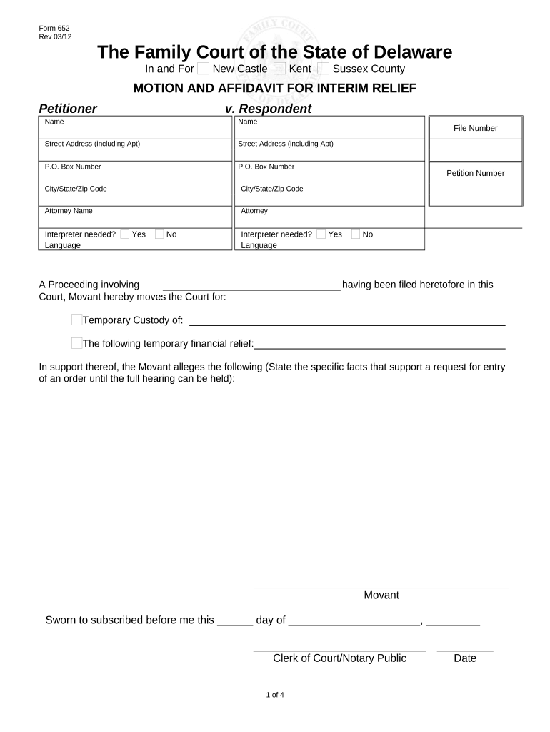 Motion Interim Relief  Form