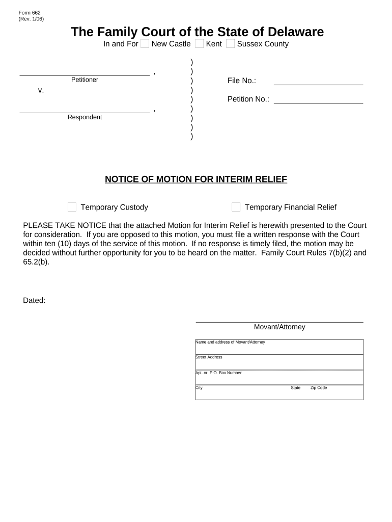 Motion Interim Relief  Form