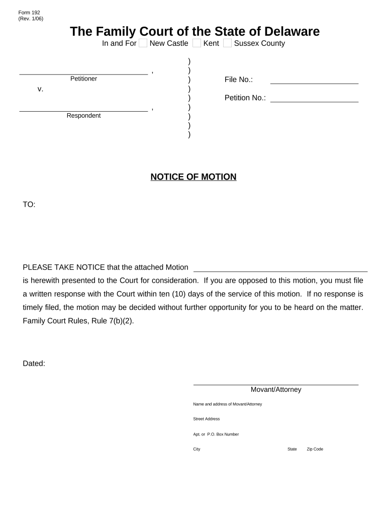 Delaware Notice  Form