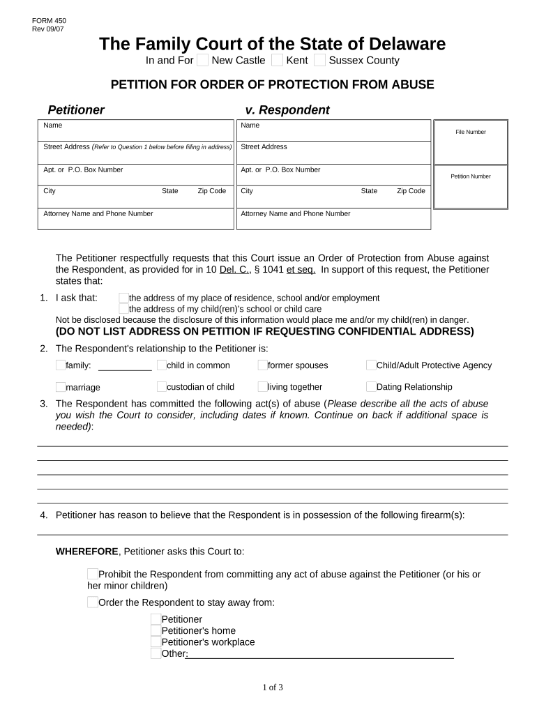 Petition Domestic Abuse  Form