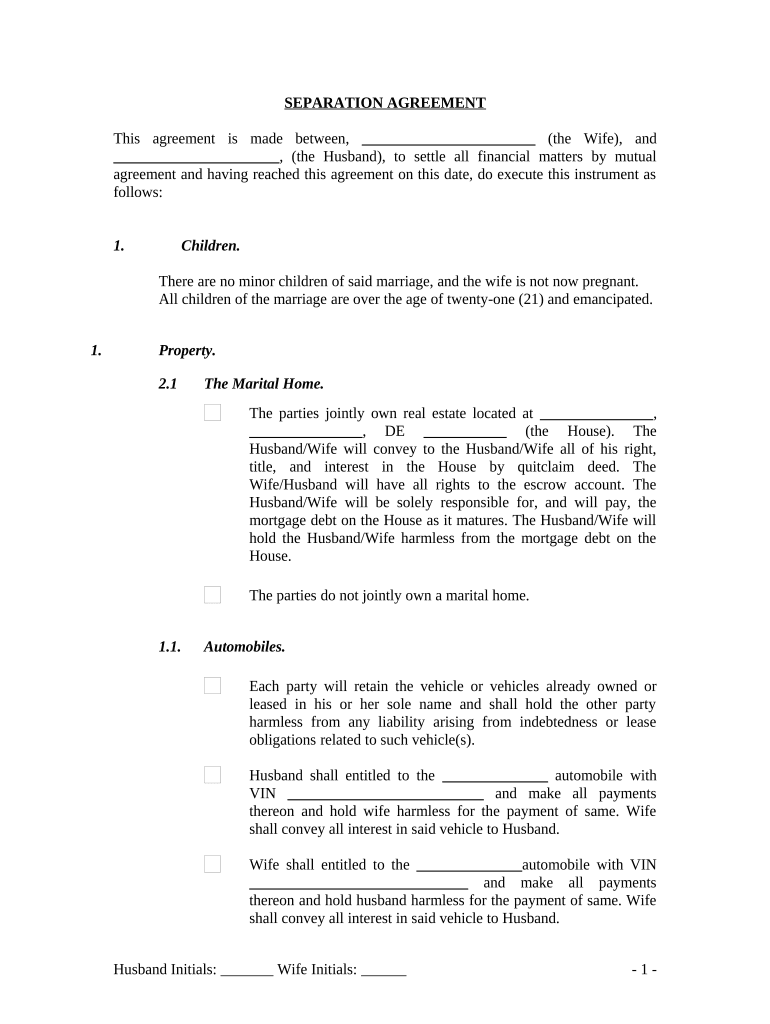 Delaware Separation  Form