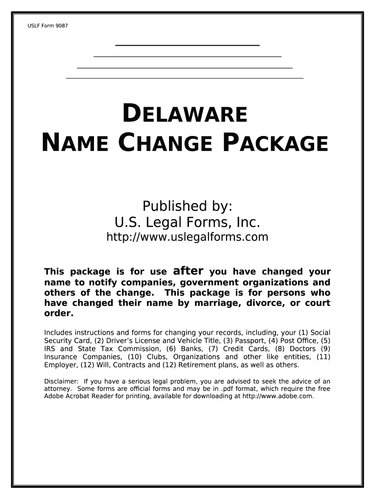 De Name Change  Form