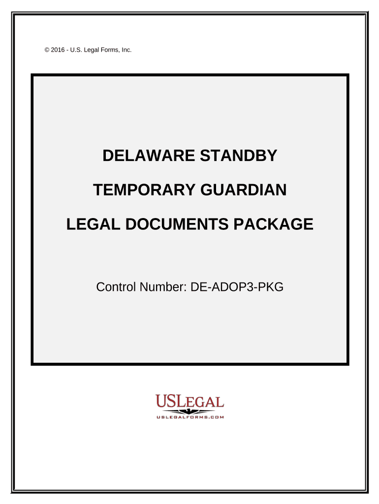 Delaware Standby Temporary Guardian Legal Documents Package Delaware  Form