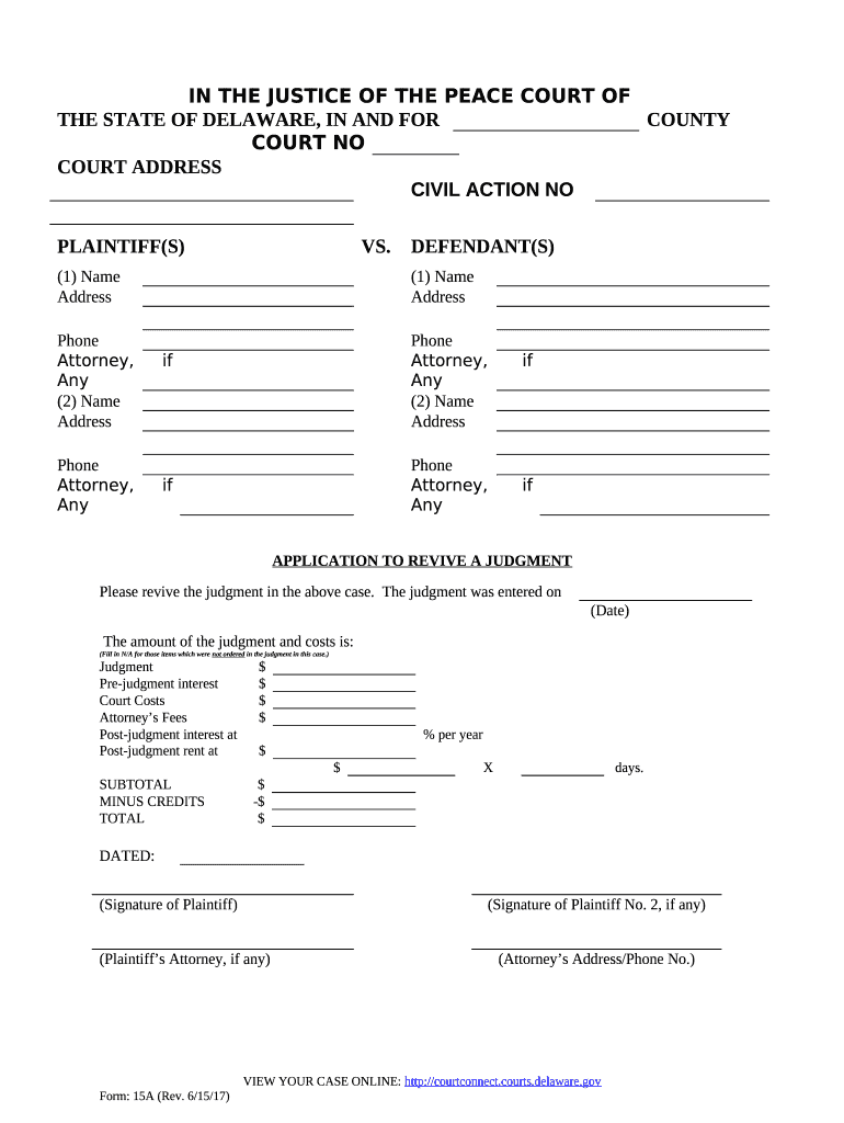 Revive Judgment  Form