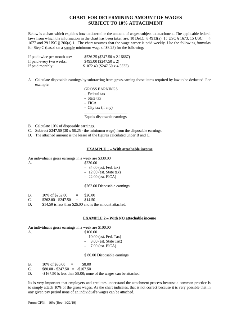 Wages Attachment  Form