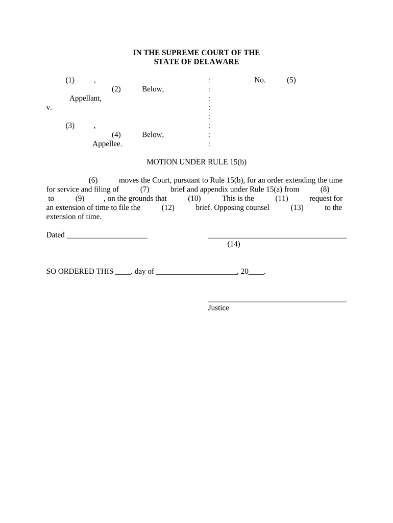 Motion under Rule 15b Delaware  Form