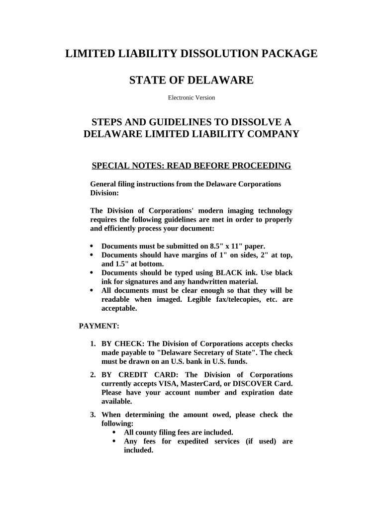 Delaware Limited Liability  Form