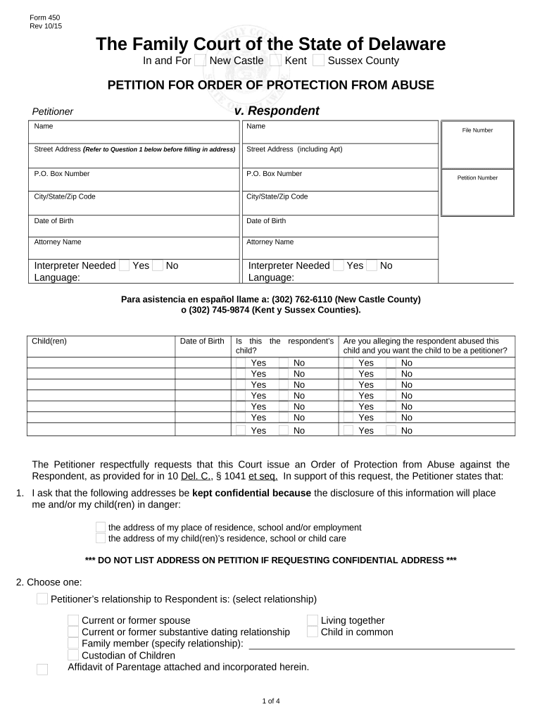 Delaware Protection  Form