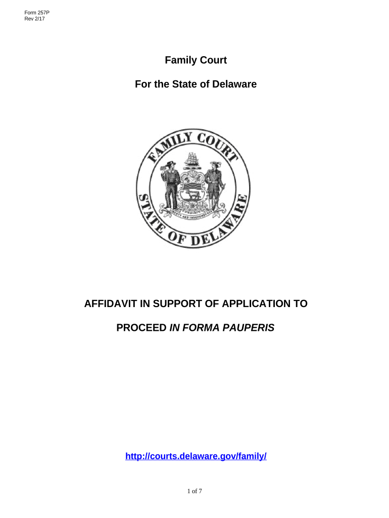 Affidavit in Support of Application to Proceed in Forma Pauperis Delaware