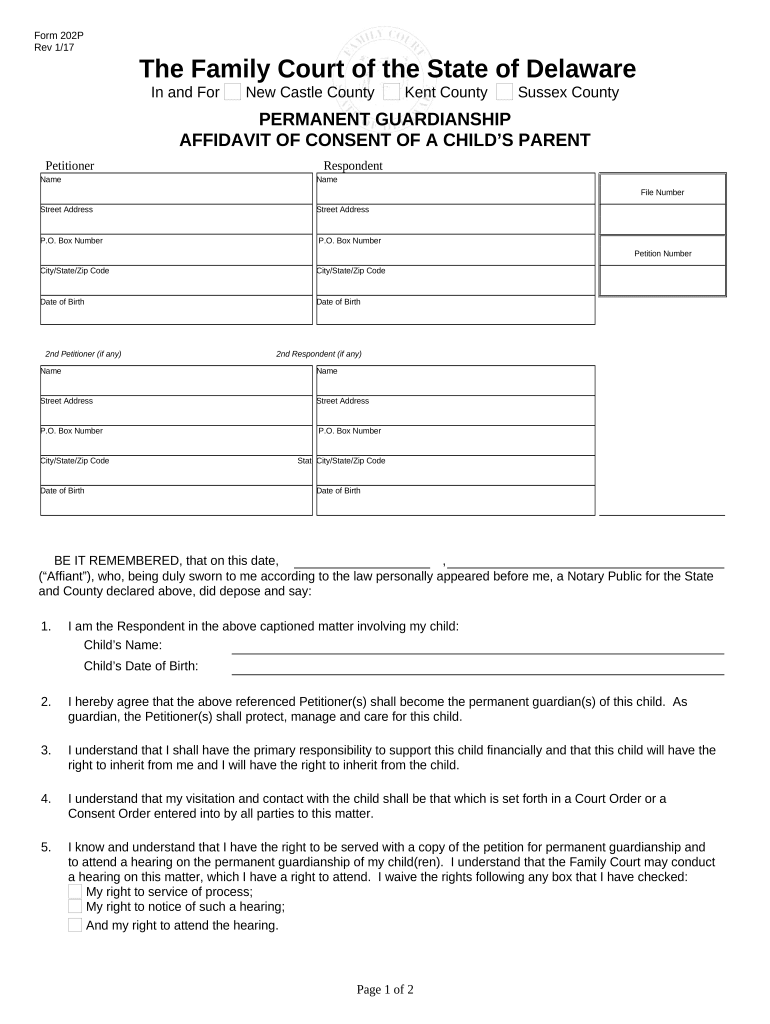 Affidavit Child Parent  Form