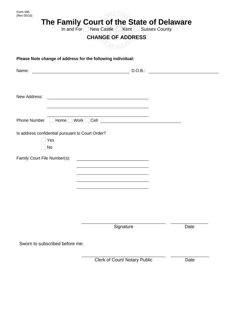 Fill and Sign the Change of Address Delaware Form