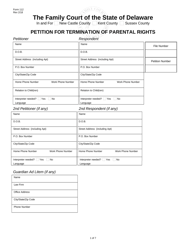 Termination Parental Rights Form