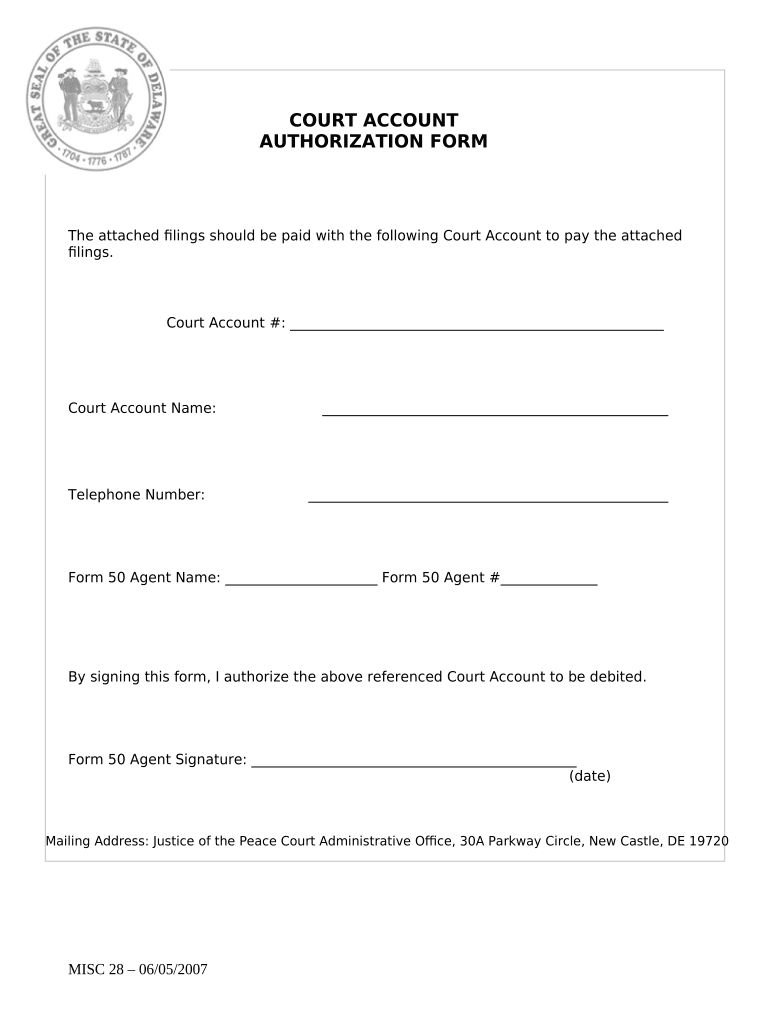 Court Authorization Form