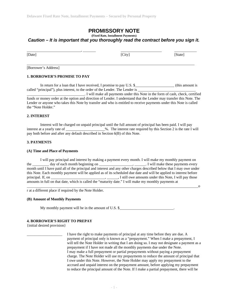 Delaware Rate  Form