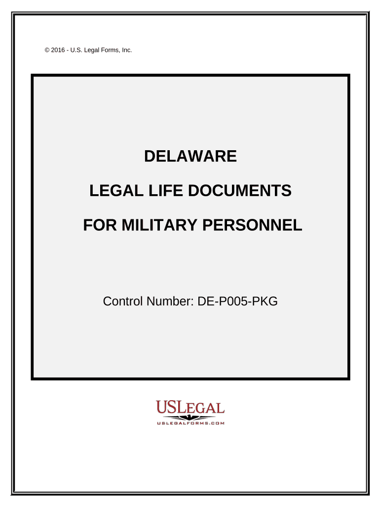 Essential Legal Life Documents for Military Personnel Delaware  Form