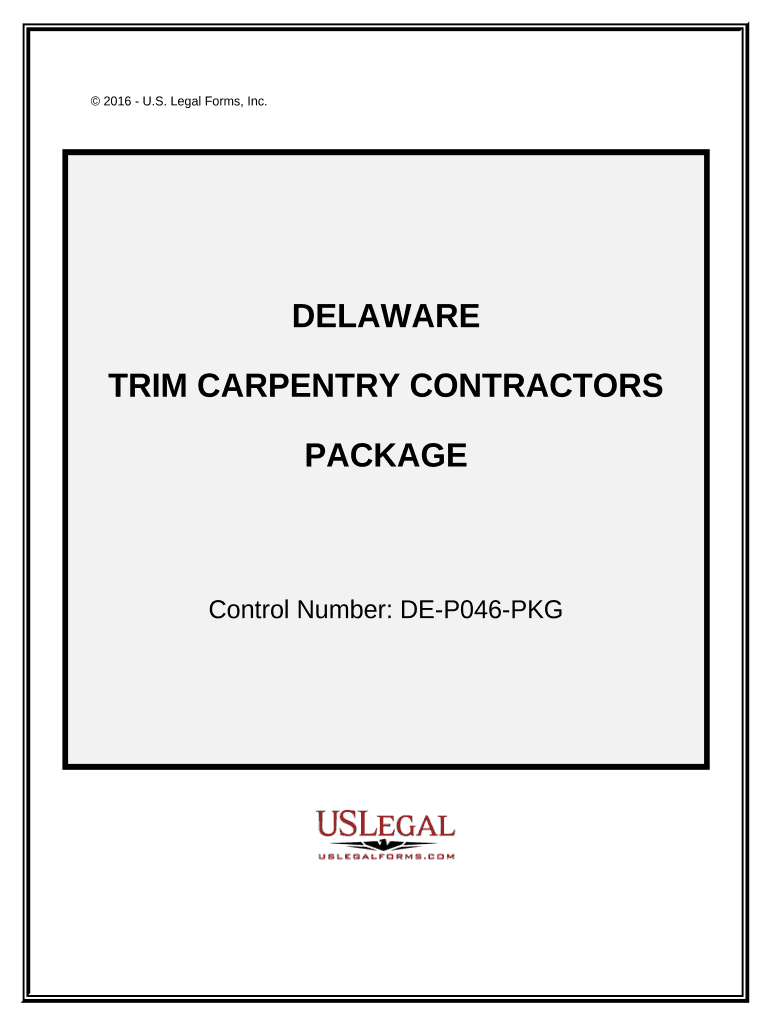 Trim Carpentry Contractor Package Delaware  Form