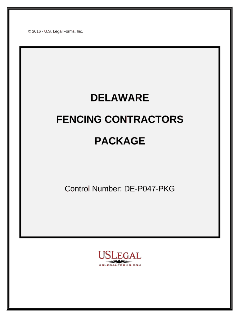 Fencing Contractor Package Delaware  Form