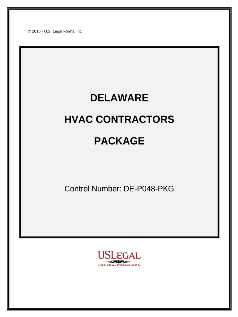 HVAC Contractor Package Delaware  Form