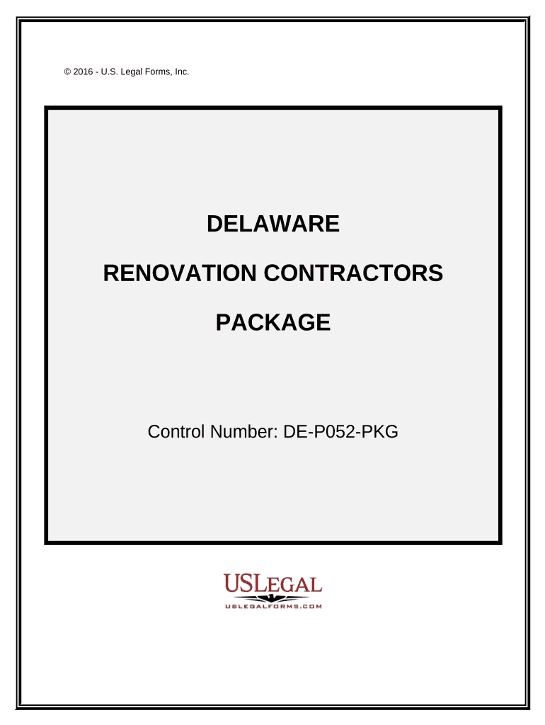 Renovation Contractor Package Delaware  Form