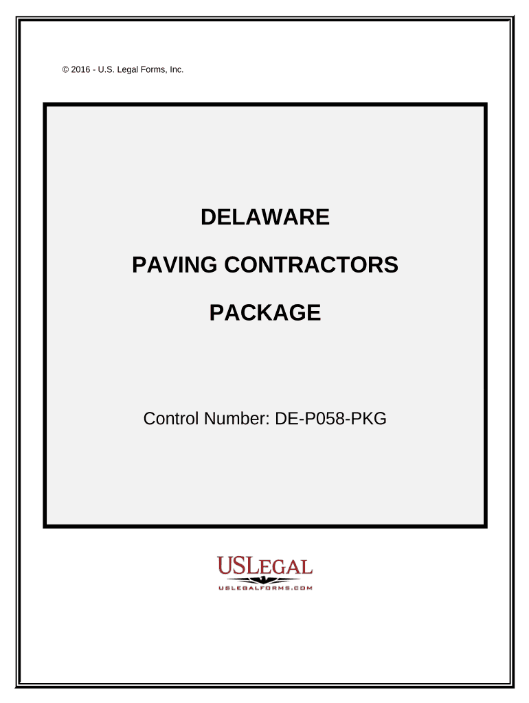 Paving Contractor Package Delaware  Form