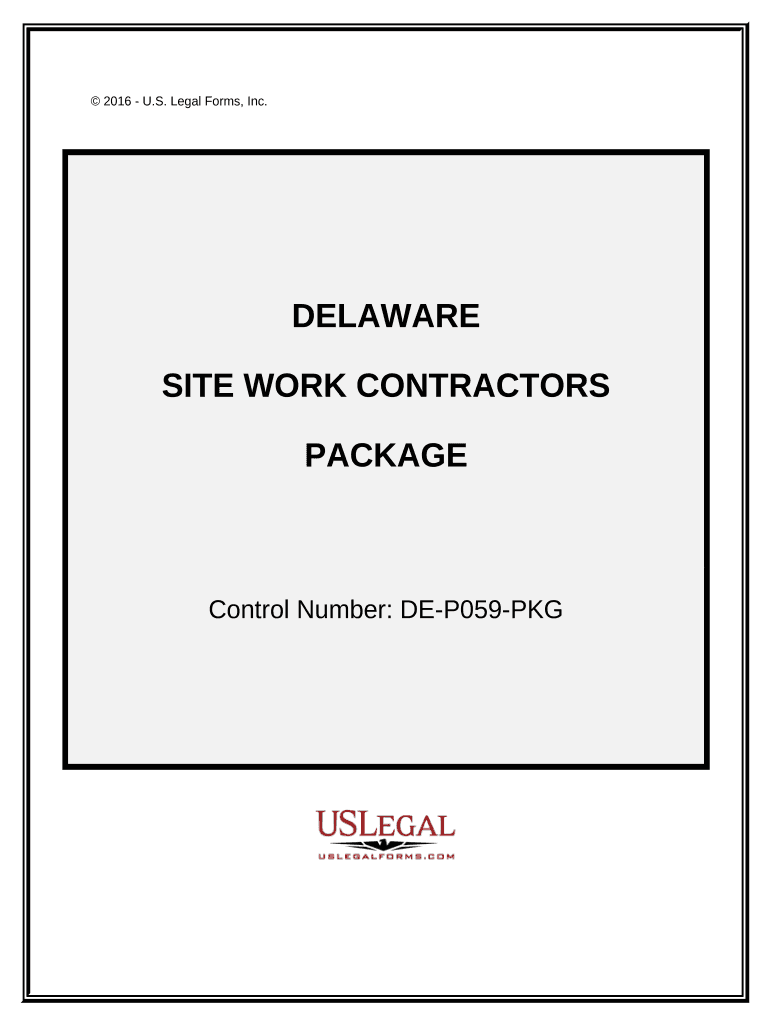 Site Work Contractor Package Delaware  Form