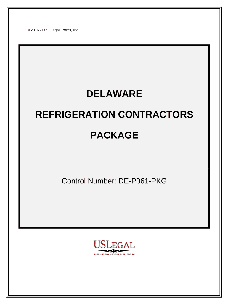 Refrigeration Contractor Package Delaware  Form