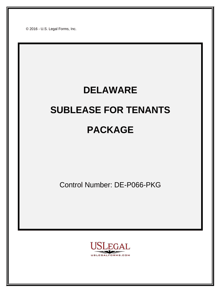 Landlord Tenant Sublease Package Delaware  Form
