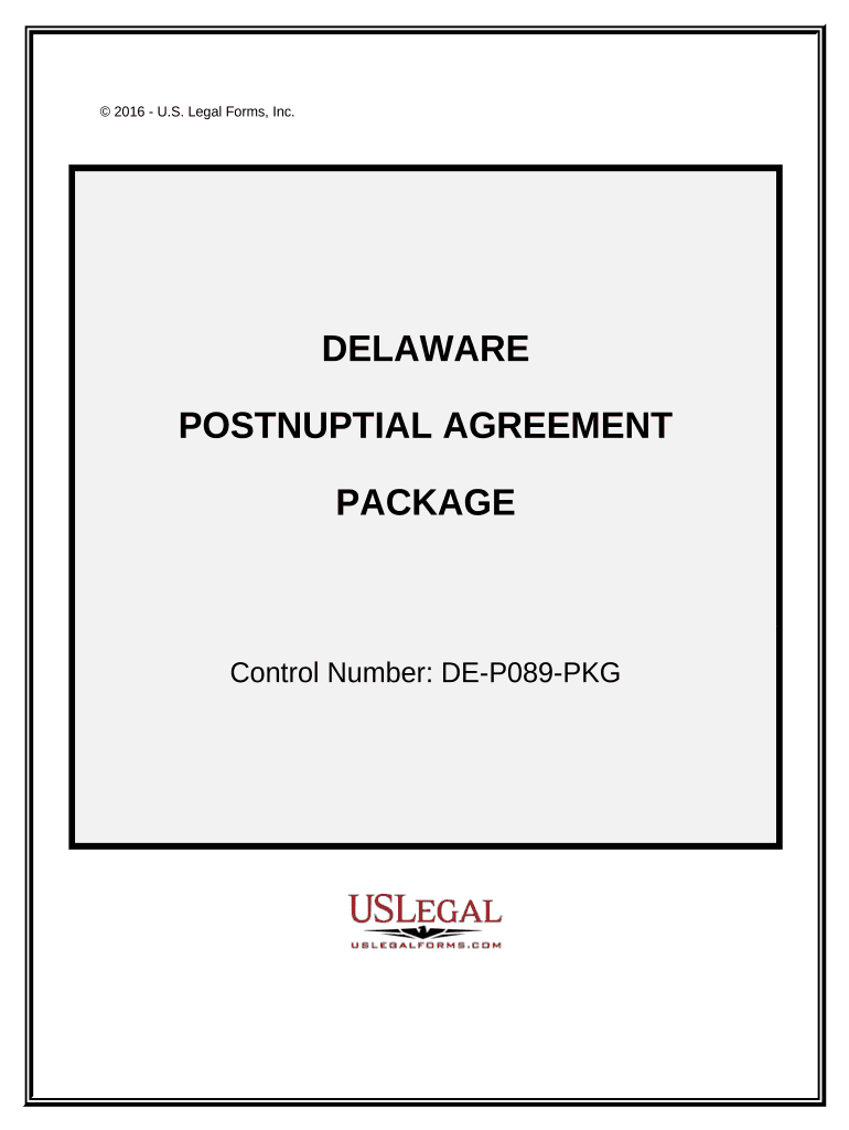 Postnuptial Agreements Package Delaware  Form