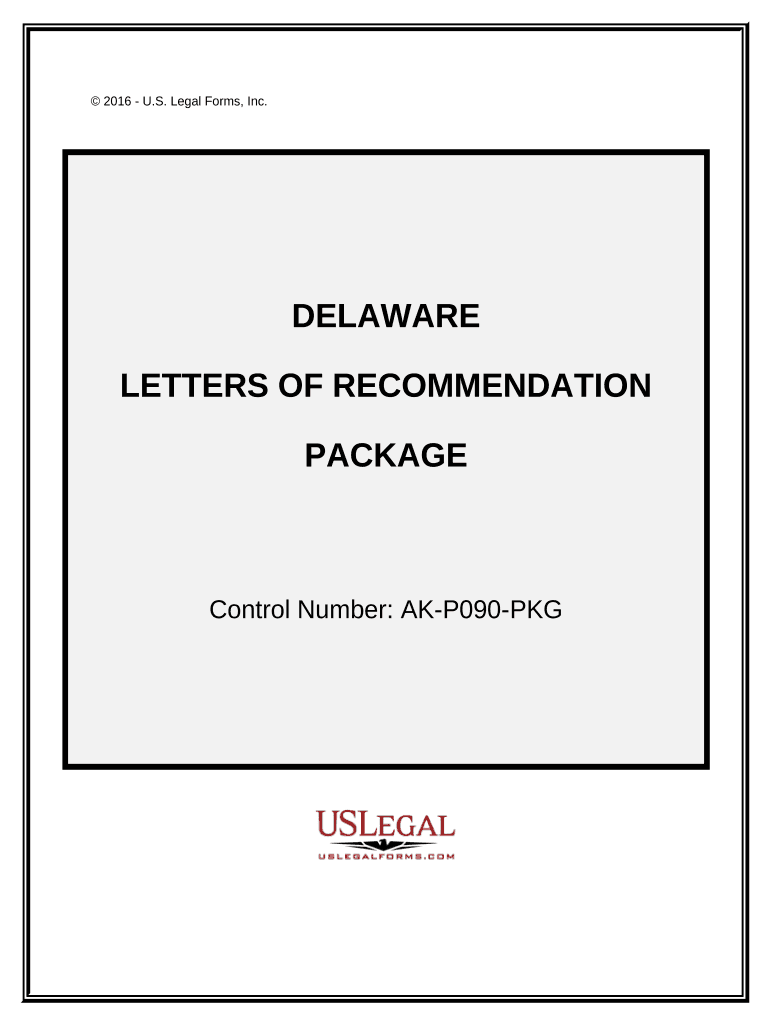 Letters of Recommendation Package Delaware  Form