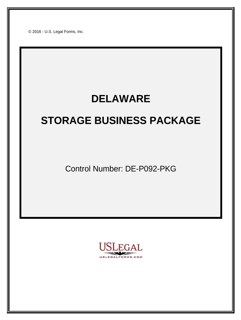 Storage Business Package Delaware  Form